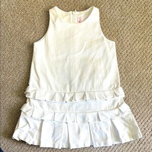 White Sleeveless ruffled dress